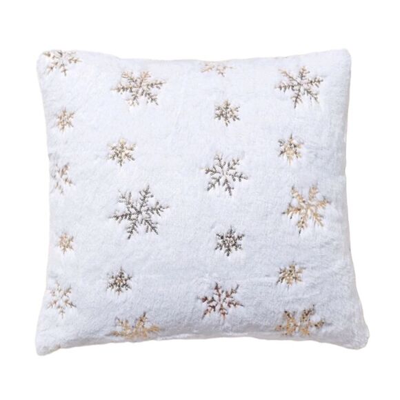 Snowflake Fuzzy Pillow Cover - Picture 1 of 4